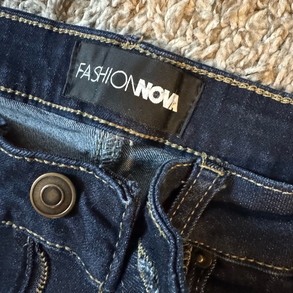 Fashion Nova Amaya Sculpting Stretch Bootcut Jeans- Dark Blue - Picture 4 of 6